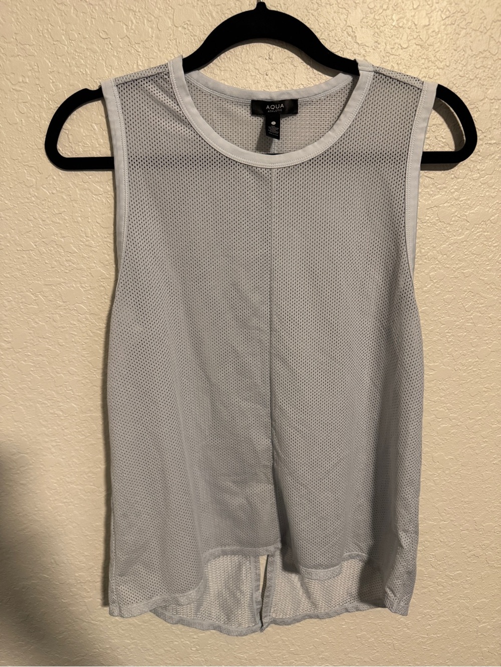 Aqua Athletic Women’s Light Gray Mesh Sleeveless Top